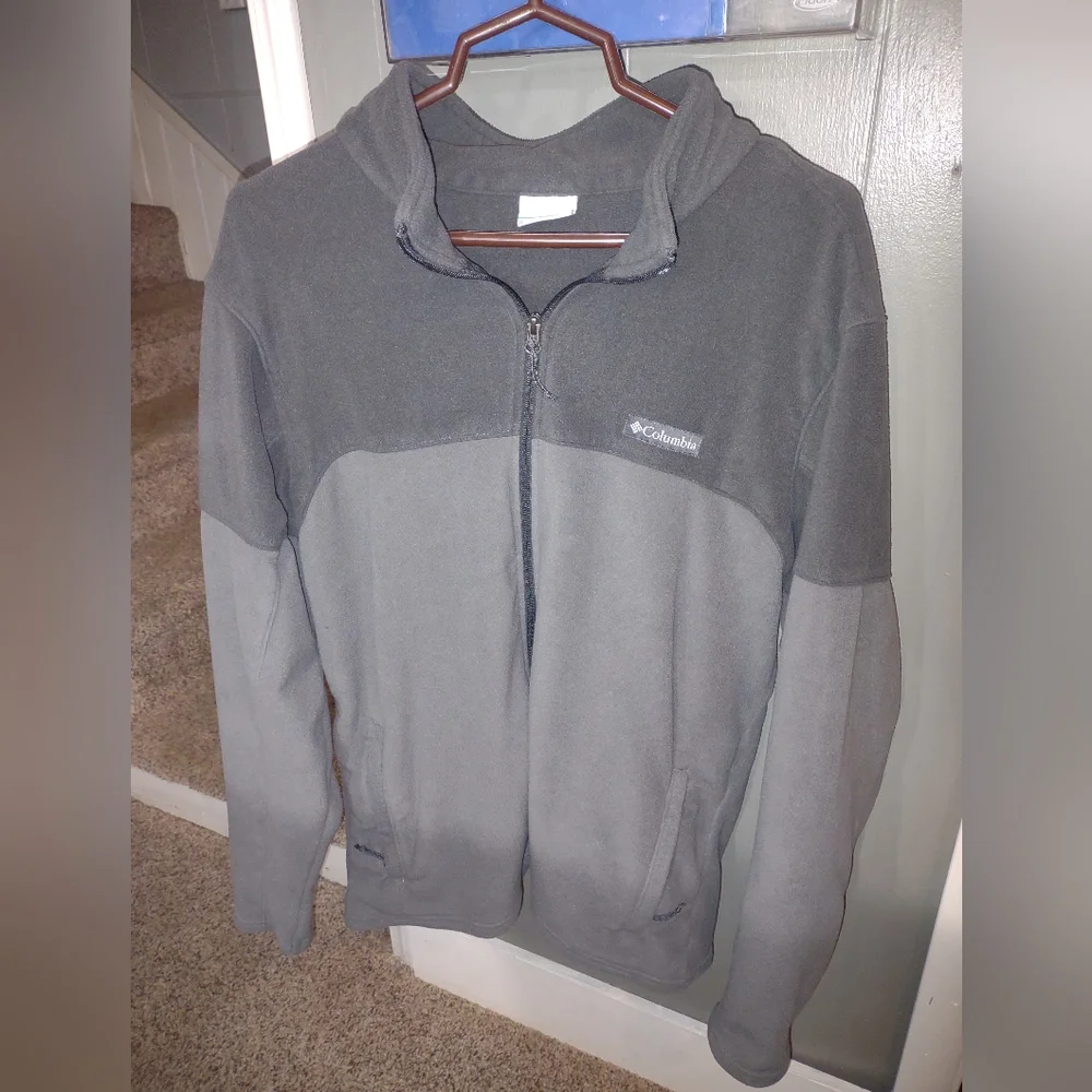 Men's gray Columbia fleece jacket size xl - Picture 1 of 8